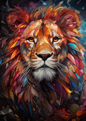 Cubist Majestic Lion