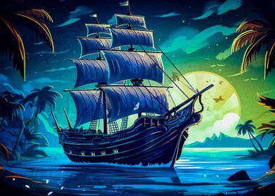 fantasy pirate ship