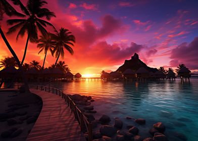 Sunset Bliss at Bora Bora