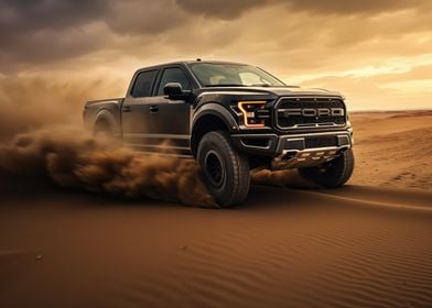 F150 racin in sand desert