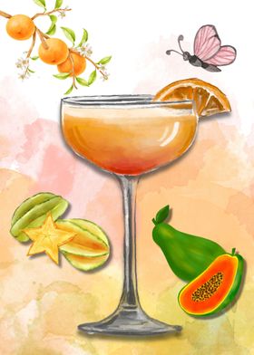 Watercolor Orange Juice