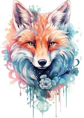 Fox Watercolor Animal