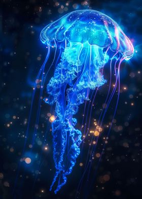 neon jellyfish glowing
