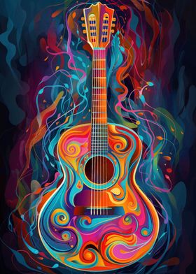 Guitar Colorful Music