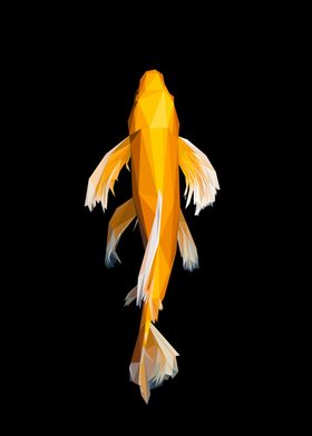 Abstract Yellow Koi Fish