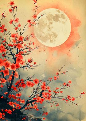 cherry blossom moon japan