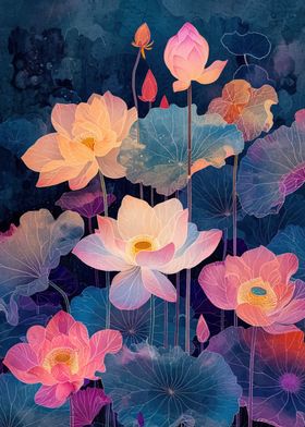 Lotus Watercolor Flower