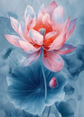 Lotus Watercolor Flower