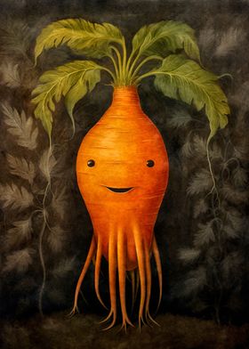 Happy funny carrot