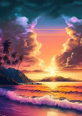 Beach Sunset Landscape