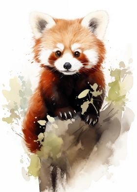 Red Panda Watercolor