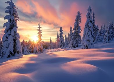 Frosty Sunset Serenity