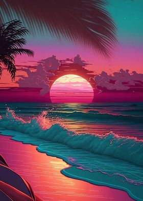 Beach Sunset Landscape