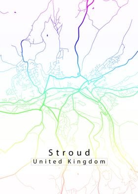 Stroud City Map rainbow