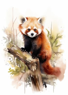 Red Panda Watercolor