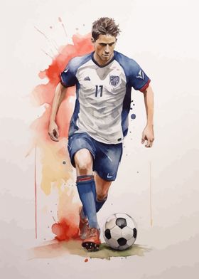 Football watercolor art
