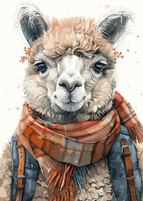 Alpaca Watercolor Art