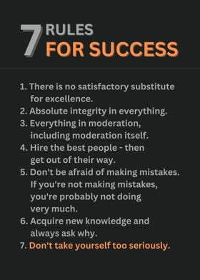 7 RULES FOR SUCCESS