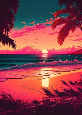 Beach Sunset Landscape