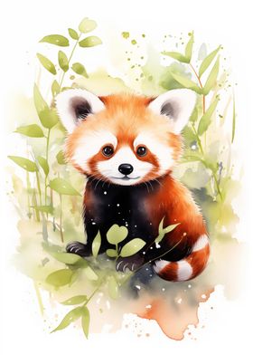 Red Panda Watercolor