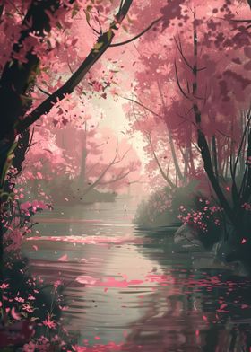 Pink Forest Reflections