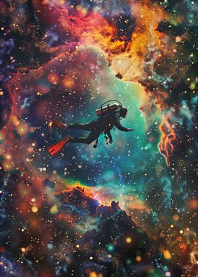 Diver In Nebular Space