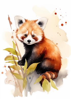 Red Panda Watercolor