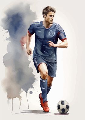 Soccer player watercolor
