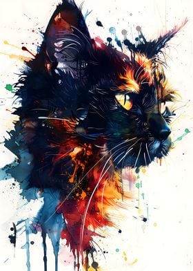 Splash Watercolor Cat