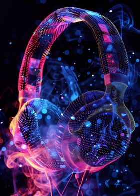 Headphones Colorful Music