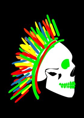 Punk skull with colorful M