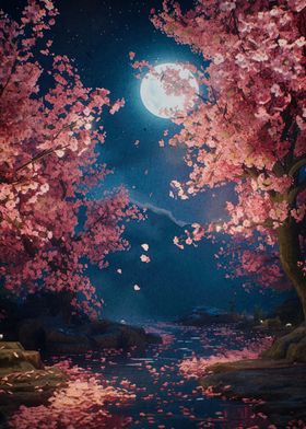 cherry blossom moon japan