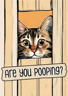 Funny Bathroom Sign Cat