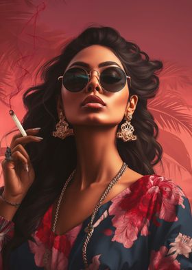  indian woman with smoking