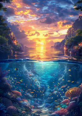 Underwater Sunset Surreal