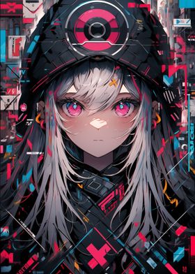 Cyberpunk Anime Cute Girl