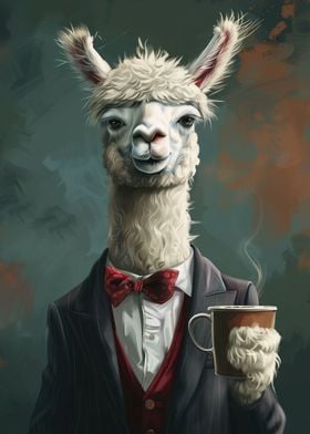 Llama and coffee