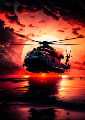 Helicopter Sunset