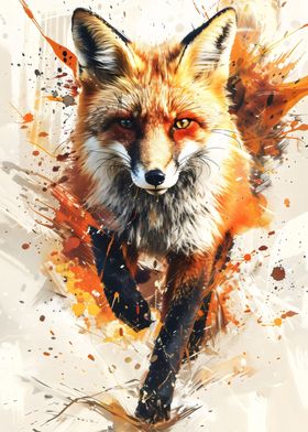 Splash Watercolor Fox