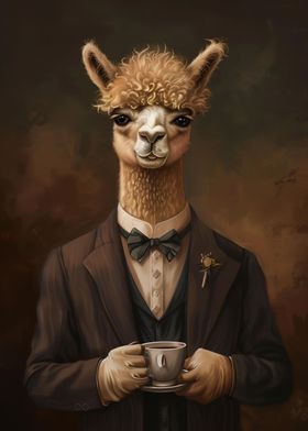 Llama and coffee