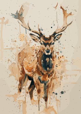 Deer Wild Animal Painting