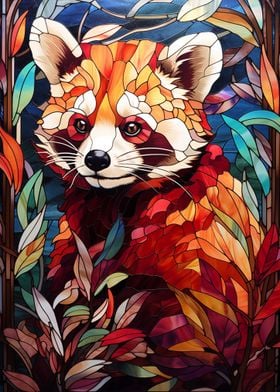 Red Panda Stained Glass