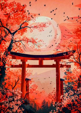 gate japanese landscape