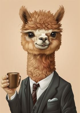 Llama and coffee