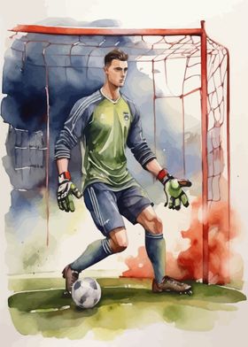 Soccer player watercolor