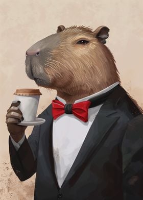 Capybara and coffee