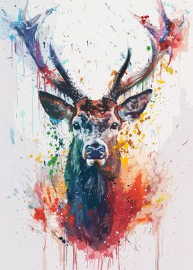 Deer Watercolor Painting