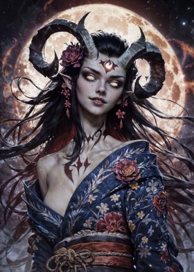 Dark Fantasy Woman Moon