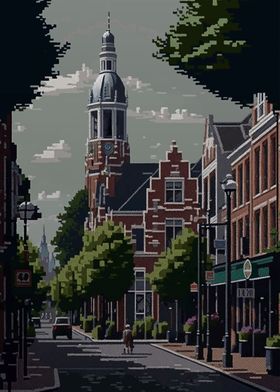 Haarlem city Pixel Art