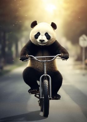 Panda on a bicycle